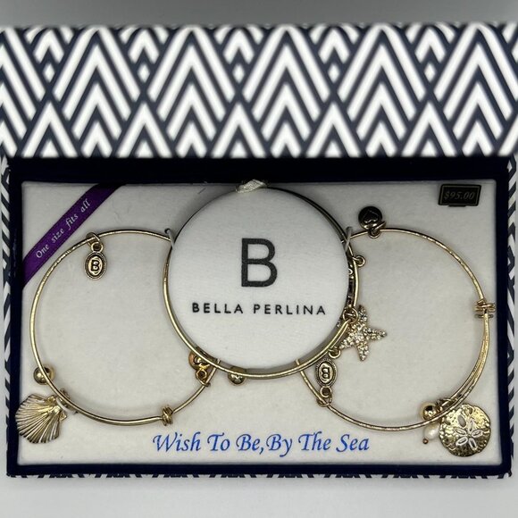 BELLA PERLINA Set of 3 Charm Bracelets “Wish to Be By the Sea” - Picture 2 of 3